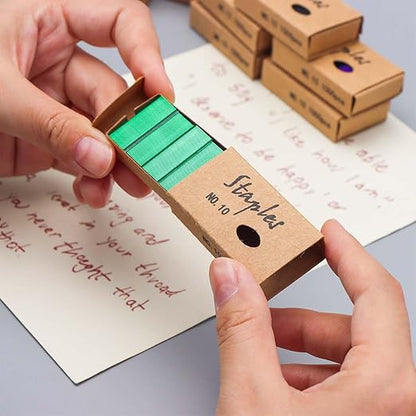 NatSumeBasics 8000 Colored Staples, Colorful #10 Staple for Mini Stapler Refill,Tiny Staples Smaller Than Standard Staple (8000)