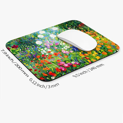 Square Mouse Pad Flowers Floral,Personalized Premium-Textured Custom Mouse Mat Design,Washable Mousepad Lycra Cloth,Non-Slip Rubber Base Computer Mouse Pads for Wireless Mouse