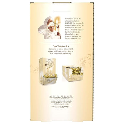 Lindt LINDOR White Chocolate Truffles, Chocolates with Smooth, Melting Truffle Center, 50.8 oz., 120 Count