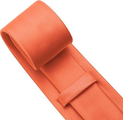 KOOELLE Men's Ties Solid Pure Color Plain Neckties Formal Black Ties For Men