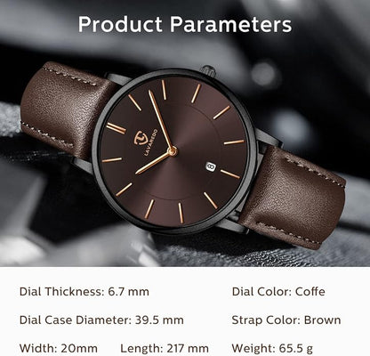 BEN NEVIS Watch, Mens Watch, Minimalist Fashion Simple Wrist Watch Analog Date with Leather Strap