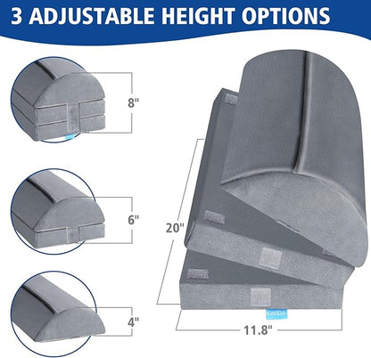 XXL(20in) Foot Rest for Under Desk at Work with 3 Adjustable Heights, Foot Stool with Bamboo Charcoal Foam, Feet Warm Pocket Footrest for Office Gaming Chair, for Leg Support -Gray