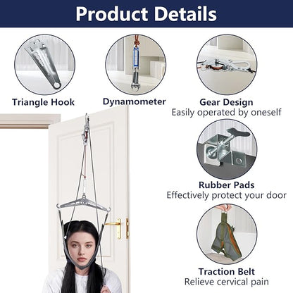 Portable Neck/Cervical Stretcher for Cervical Traction - Adjustable Device Relieves Neck Pain, Improves Posture & Spinal Decompression at Home