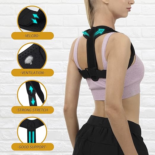 Posture Corrector for Women and Men, Adjustable Upper Back Brace, Breathable Back Shoulder Straightener Posture Support, Correcting Hunchback and Bad Posture.