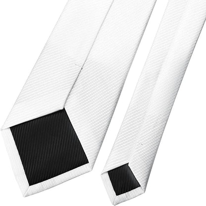 KOOELLE Men's Ties Solid Pure Color Plain Neckties Formal Black Ties For Men