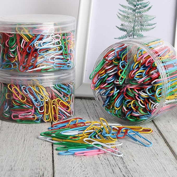 Yarlung 900 Pieces 2 Inch Jumbo Paper Clips, Vinyl Coated Large Paperclips for Office, School Document Organizing, Non-Skid, 6 Colors