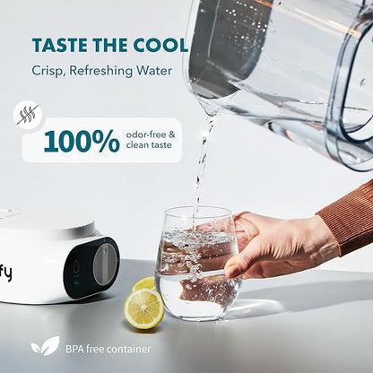 Compact 50oz Countertop Electric Water Filter Pitcher – Removes 99% of Lead, PFAS & Chlorine – 6-Month UltraFiltration