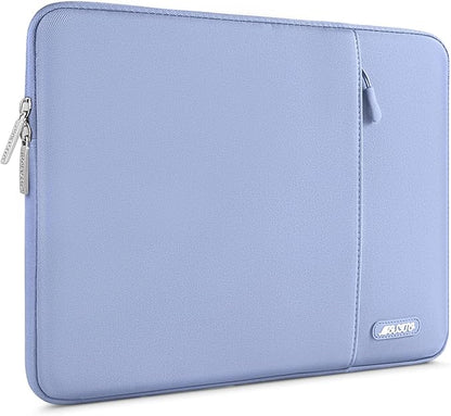 MOSISO Laptop Case 13.3 inch, 13-13.3 inch Laptop Sleeve Compatible with MacBook Air/Pro 13/Pro 14 M5 M4 M3 M2 M1, HP Dell ASUS Lenovo,Polyester Vertical Computer Sleeve Bag with Pocket, Pastel Blue