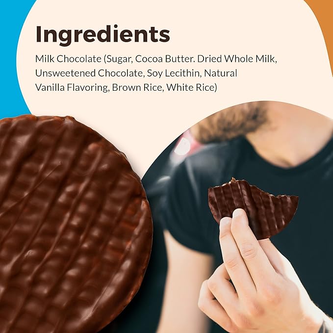 LIEBERS Dark Chocolate Rice Cakes, Snack Pack, Gift Pack, Kosher Dairy Free, Gluten Free Total Of 24 Cakes (Dark Chocolate)