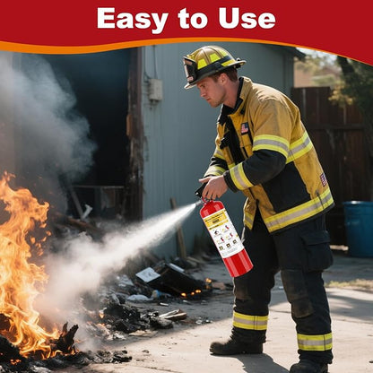 ABC Fire Extinguisher for Home- 1-A:10-B:C Rated Dry Chemical Extinguisher, Extintor Para Carro Fire Safety Equipment with Quick-Release Handle for Kitchen, Business, Vehicle