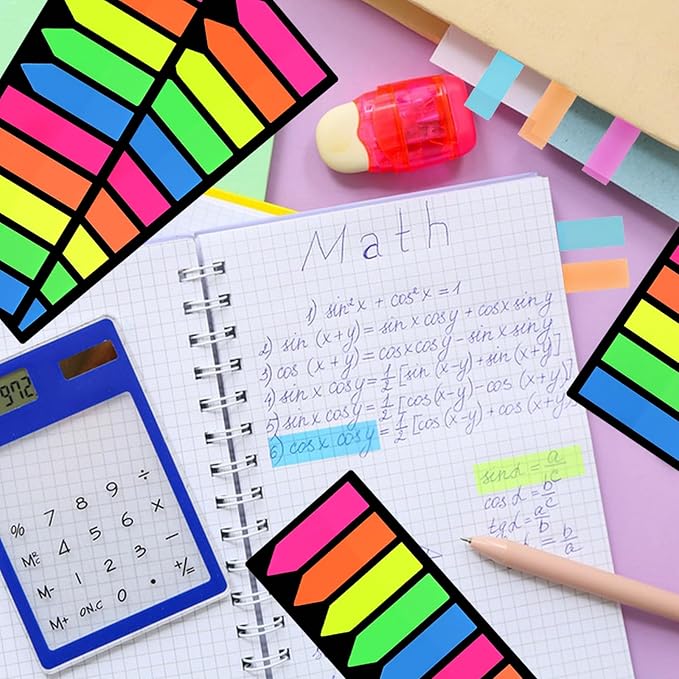 1200 Pieces Sticky Tabs,6 Sets Annotation Tabs,Transparent Sticky Notes,Book Tabs,Arrow Index Tabs,Page Markers,Study Supplies,Book Mark,Small Sticky Notes,for Note Classification,Books,School,Office