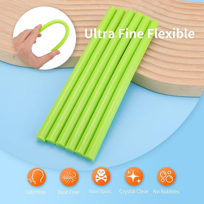 MATUFF Light Green hot Glue Sticks Full Size 0.43” Dia x 8” Long, 52 pcs Hot melt Adhesive Glue Sticks, All-Purpose Colored Glue Gun Sticks for Christmas Decoration Crafts Arts School Repair Bonding