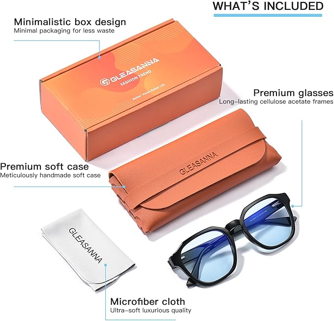 99.9% Blue Light Blocking Glasses For Men Women Anti-Fatigue Computer Gaming Sleep Glasses Reduce Eye Strain