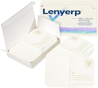 50 Sheets Watercolor Postcards 4 x 6 Inch 140lb/300gsm,100% Cotton,Acid-Free Heavyweight Art Paper with Hot Stamping Font Technology for Painting, DIY, Mailing, Invitations, Greeting Cards
