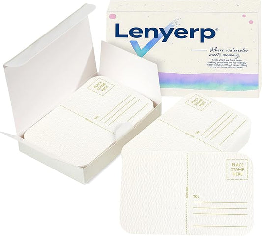 100 Sheets Watercolor Postcards 4 x 6 Inch 140lb/300gsm,100% Cotton,Acid-Free Heavyweight Art Paper with Hot Stamping Font Technology for Painting, DIY, Mailing, Invitations, Greeting Cards