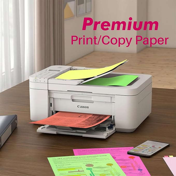 Color Print&Copy Paper 8.5x11 Inches,180 Sheets 6 Colors Pastel A4 Printer Paper 20 lb/90GSM Colored Multipurpose Computer Pastel Paper for Office Printer School Cutting DIY Kids