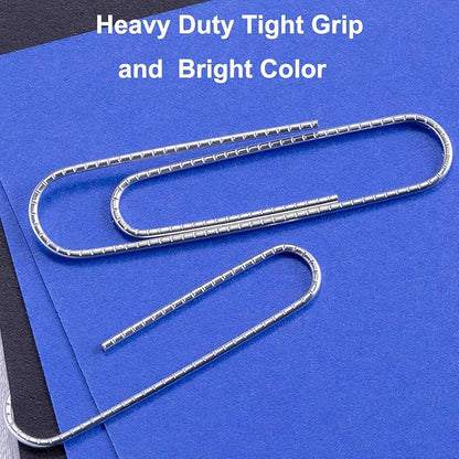 Vinaco Paper Clips Non Skid, 100 Pack Large Paper Clips 2 Inch (50 mm), Durable & Rust Resistant, Jumbo Paperclips. Great for Office, School and Personal Use