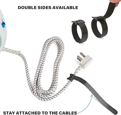 180PCS Reusable Cable Ties with Hook and Loop, Multi-purpose Adjustable 8 Inch Cable Management Wire Ties Cable Straps for Organizing Home, Office and Data Centers, Black