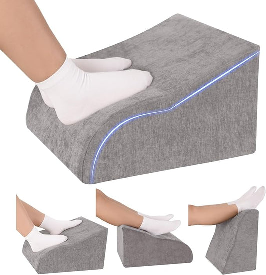 Foot Rest for Under Desk at Work, Ergonomic Under Desk Footrest with Washable Cover for Office, Home & Gaming Leg Elevation Pillow Dark Gray