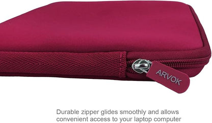 Arvok 11 11.6 12 Inch Laptop Sleeve Case for MacBook Air 12, Water-Resistant Neoprene Notebook Computer Tablet Sleeve, Carrying Bag Cover for Chromebook/HP/Dell/Lenovo/Asus/Acer, Wine Red