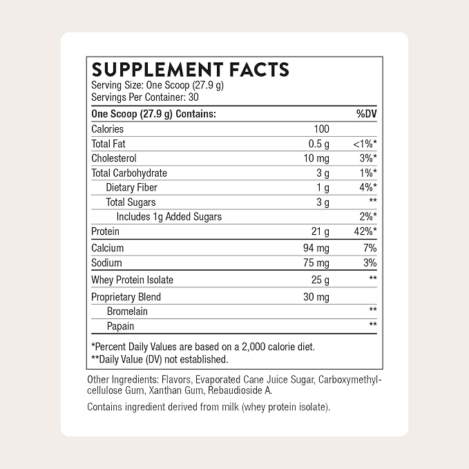 THORNE - Whey Protein Isolate - 21 Grams of Easy-to-Digest Whey Protein Powder - NSF Certified for Sport - Vanilla - 29.5 Ounces - 30 Servings