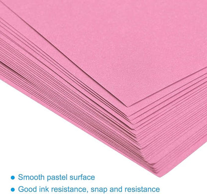 MECCANIXITY 50 Sheets Colored Copy Paper 8.3 x 11.7Inch Printer Paper 80gsm Pink for Office Printing, Document Copying, Invitations, Forms, Art Projects