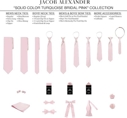 Jacob Alexander Solid Color Mens Tie - Soft-lined Necktie - Timeless Formal Look for Weddings and Business - (Regular Size)
