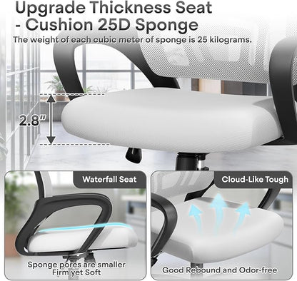 Athena Collection Office Chair - 330Lbs, Breathable Mesh Desk Chair Thickness Cushion with Lumbar Support & Armrest, Rolling Swivel Adjustable Tilt Lock for Home Office/Gaming, Bedroom Study