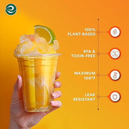 ECO SOUL 100% Compostable, Disposable Party Cups | Eco-friendly Party Cups | (1000 Count, 16 oz Cold Cups)