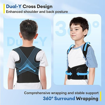 babaka Back Brace Posture Corrector for Kids, Adjustable Full Back Support, for Upper and Lower Back Pain Relief, Scoliosis, Dowagers Hump, Hunchback, Thoracic, Spine Corrector (XX-Large, Waist: 28''-33'')
