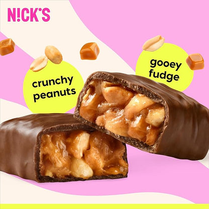 NICKS Peanuts n fudge Keto Chocolate Candy Bars No Added Sugar 180 Calories, 3.0 Net carbs, Gluten Free Sweets Low carb Candy Snack Bar (Multipack 15x40g)