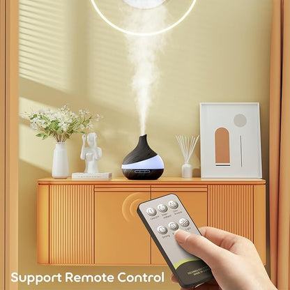 500ML Essential Oil Diffuser: Aromatherapy Humidifier with Remote Control & 14 Colors LED - 1/3/6H Timer, Auto Shut-Off, BPA-Free Cool Mist for Home Bedroom Spa Yoga