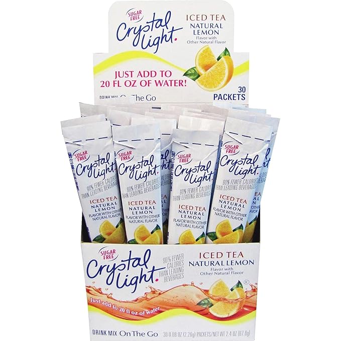 Crystal Light On The Go Sticks - 20oz Water Bottle Size - 30ct Boxes (Pack of 4) - Iced Tea