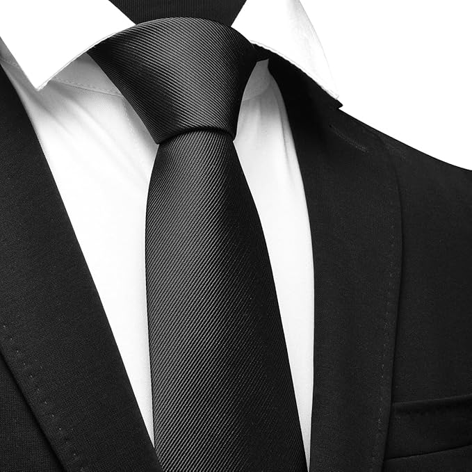 GUSLESON Classic New 3.15"（8cm） Men's Solid Color Necktie Wedding Business Tie + Gift Box