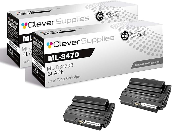 CS Replacement Toner Cartridge Compatible with Samsung ML-3470 ML-D3470B Black ML Printers ML-3470D ML-3470ND ML-3471DK ML-3471ND Toner Cartridge 2 Pack