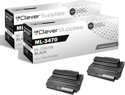 CS Replacement Toner Cartridge Compatible with Samsung ML-3470 ML-D3470B Black ML Printers ML-3470D ML-3470ND ML-3471DK ML-3471ND Toner Cartridge 2 Pack