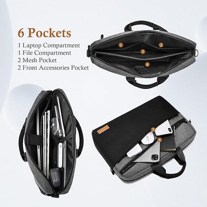 15 15.6 16 17 17.3 inch Laptop Computer PC Shoulder Bag Carrying Case, Water-Repellent Briefcase