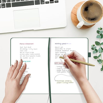 &And Per Se Blank Journal Notebook, 160 Pages, A5 5.7 x 8 inches 100 gsm Thick Paper Notebook Journals for Writing, Hardcover Notebook(1 Pack, green)