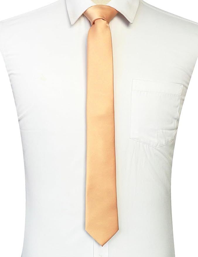 RBOCOTT 2.4“ Solid Color Skinny Tie Business Wedding Necktie for Men(6cm)