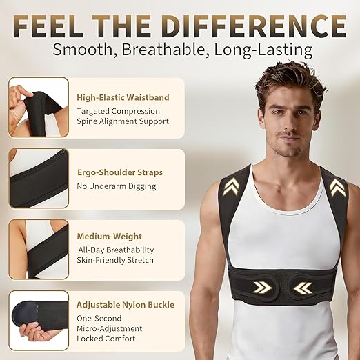 WNIEYO Posture Corrector for Women and Men Back Brace for Women Back Straightener for Effective Lower Back Pain Relief, Scoliosis, and Better Posture Support(L)