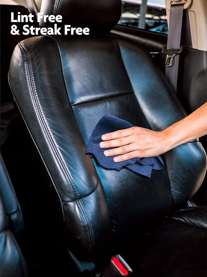 Fantasticlean Microfiber Cleaning Cloth Roll -75 Pack, Tear Away Microfiber Towels, 12" x 12", Reusable, Washable, Scratch Free, Ultra Absorbent Dish Rags for Car, Home, Garage or Shop (Navy Blue)