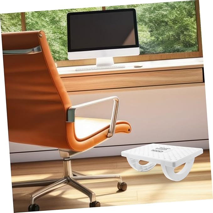 Ergonomic Under Desk Footrest White Foot Stool with Massage Surface and Rocking Motion for Leg Exercise Stable Non-deformable Footrest for Office Home Living Multi-Functional Foot