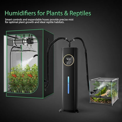 Humidifiers for Plants, 2.1Gal/8L Plant Humidifier Indoor, Reptile Fogger Mister with Precise Temp&Humidity Probe/Expandable Hose, Vivarium/Terrarium/Greenhouse/Grow Tent,12H Timer