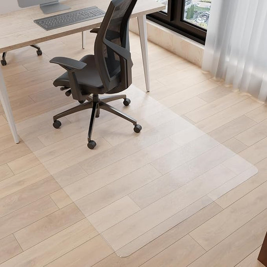 Chair Mat for Hardwood Floor, 46" x 72" Clear Desk Chair Mats, Easy Glide Plastic Mat for Under Office Chair, Rectangle