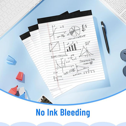 2pcs Legal Pads 8.5 x 11, Notepads 8.5 x 11 Inch, White Note Pads Clear Print Writing Pads of Paper, Memo Pads , Perforate Legal Notepads Paper , Wide Ruled Lined with Sturdy Back,50 Sheets/Pack