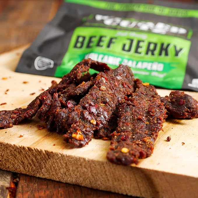 Wicked Cutz Volcanic Jalapeño Spicy Beef Jerky, 27g Protein Per Serving, Tender & Easy to Chew Alternative to Beef Sticks, USA Made High Protein Carnivore Snacks (2 Bags)
