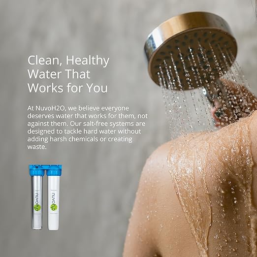 NuvoH2O 2-Stage Citrus, Salt-Free Water Filter System + Water Softener and Carbon Filter – Healthy & Pure Water – Removes Hard Water Build Up (Home Duo System)