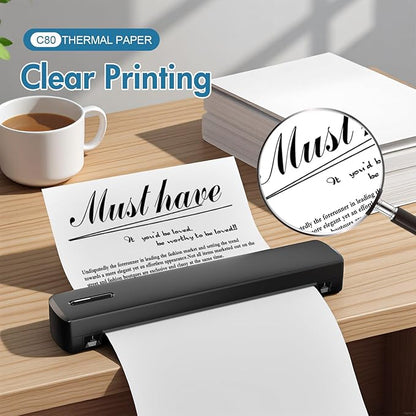 US Letter Size Quick-Dry Thermal Printer Paper 8.5''x11'', A4 thermal paper rolls (4 Rolls), Compatible with Tagzilo C80 Portable Thermal Printer (Printer not included)