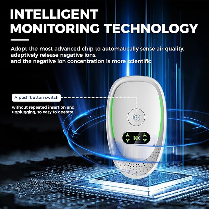 Air Ionizers for Home, Negative Ion Air Purifier - Ultra Quiet Plug In Air Freshener for Bedroom Office Kitchen Basement - Portable Mini Air Cleaner (Pearl, 6 PCS)