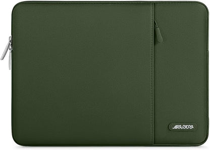 MOSISO Laptop Case 13.3 inch, 13-13.3 inch Laptop Sleeve Compatible with MacBook Air/Pro 13/Pro 14 M5 M4 M3 M2 M1, HP Dell ASUS Lenovo,Polyester Vertical Computer Sleeve Bag with Pocket, Army Green